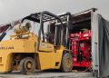 Case Learn about: Delivery a 1999 Caterpillar Forklift on a Conestoga Trailer