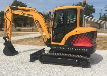 Hyundai CE and Cummins spouse on electrical mini excavator