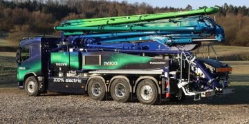 Volvo and Putzmeister show off electrical concrete pump truck