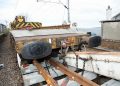 Rail staff struck through wagon Rail staff struck through wagon