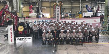 Yanmar Compact Apparatus Celebrates Manufacturing of 300,000th Mini Excavator at Chikugo Plant