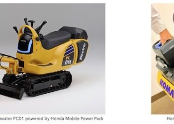 Electrical compact excavators from Honda and Komatsu