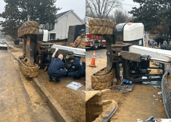 Mini excavator pointers over in Arlington, in brief trapping, injuring 1 particular person
