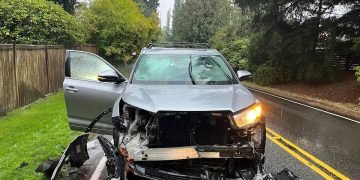 Excavator phase hits automobile with mom & daughter within – KIRO 7 Information Seattle