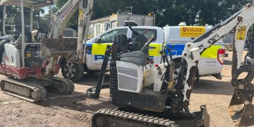 Stolen mini excavator discovered deserted in Mortimer