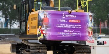 Lighthouse excavator wrap