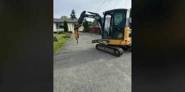 RCMP investigating robbery of excavator from Campbell River development web page