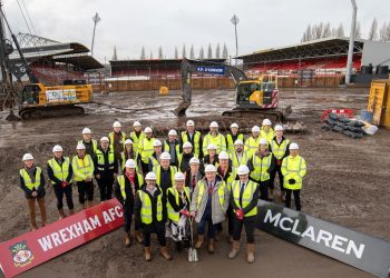 McLaren breaks flooring on Wrexham Kop