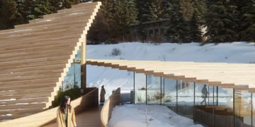 Wood landmark blends structure and panorama