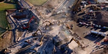 Time-lapse pictures presentations bridge torn to shreds