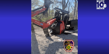 Guy rescued from beneath mini excavator in Scott