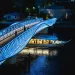 Dynamic lighting fixtures transforms a footbridge right into a residing landmark