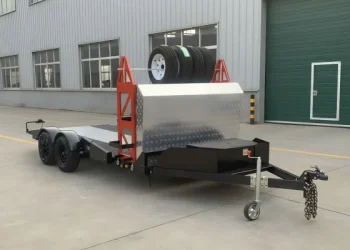 Automobile Trailer with Tire Rack for Higher Loading, Garage, and Day-to-day Hauling